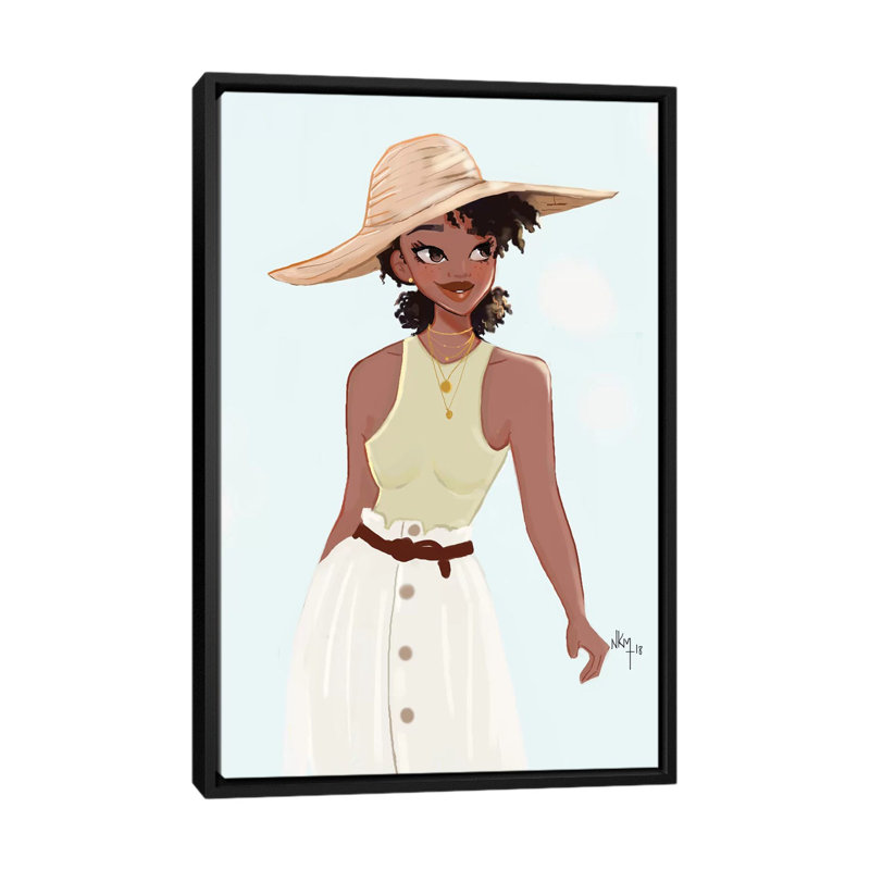 "Tia" par Nicholls Kobi, reproduction d’art, Pas de tapis, H 40 po x l 26 po x P 1,5 po, Toile avec cadre noir