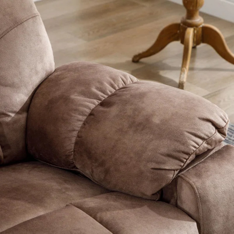 Ensemble de 6 fauteuils inclinables en microfibre Khufu, Microfibres brunes