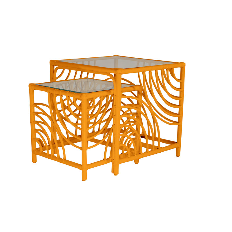 Tables gigognes 2 pièces  Swirl, Orange citron