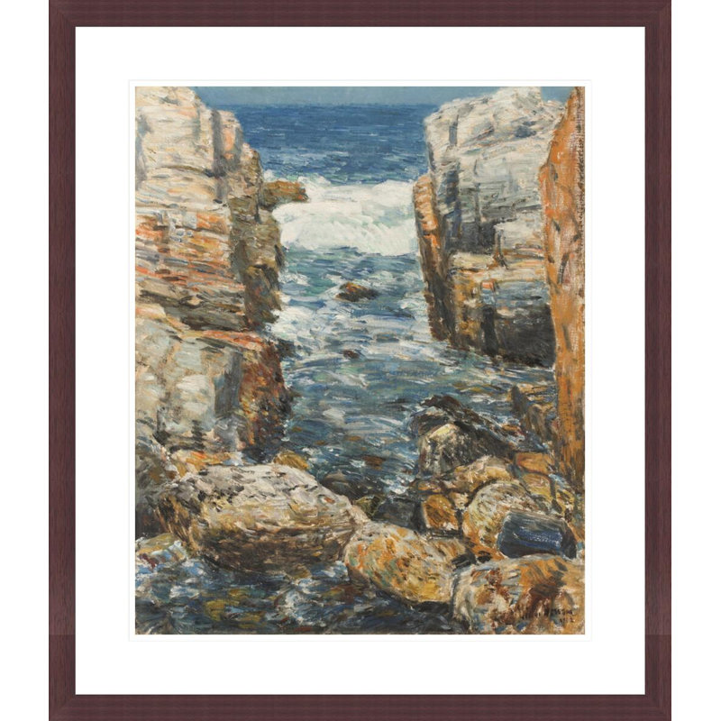 The South Gorge Appledore Isles of Shoals (The Gorge) par Childe Hassam, impression giclée encadrée, H 27,24 po x l 23,5 po
