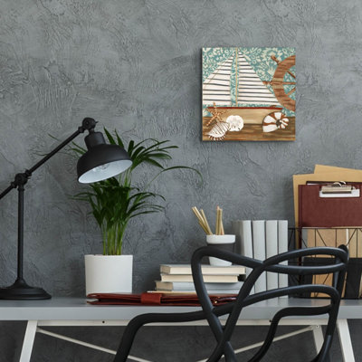 «Nautical Collection 2» par Chariklia Zarris, art mural en verre acrylique, 12 po x 12 po