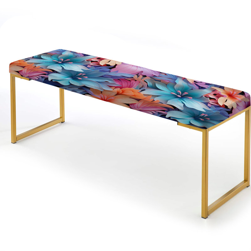 Tropical Dreamscape Iii Motif tropical - Banc rembourré doré Tropical