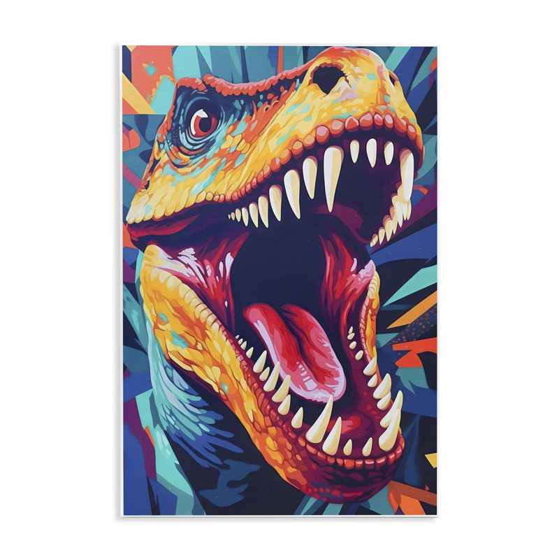 Plaque murale Pop Style Raptor Dino, design par Creative Studio, H 19 po x l 13 po