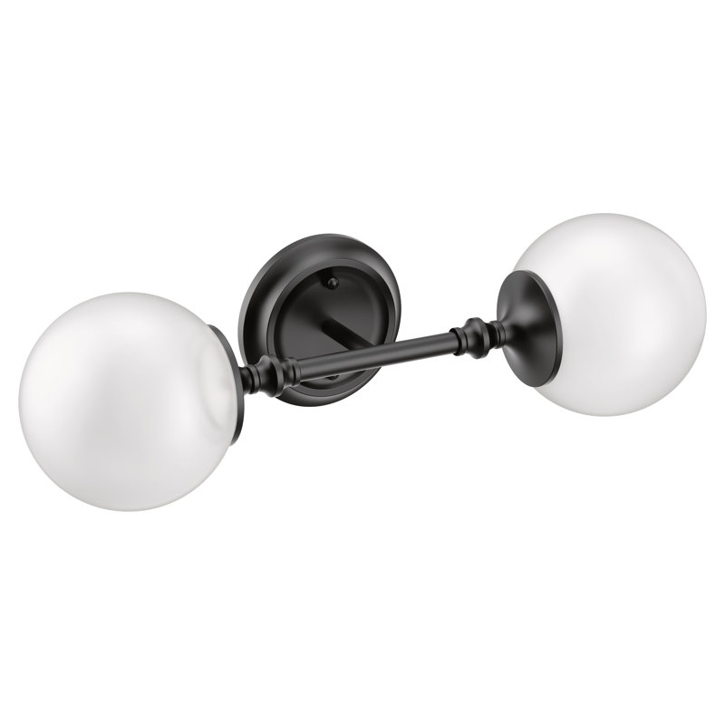Éclairage pour salle de bain 2 lumières Colinet, Noir mat