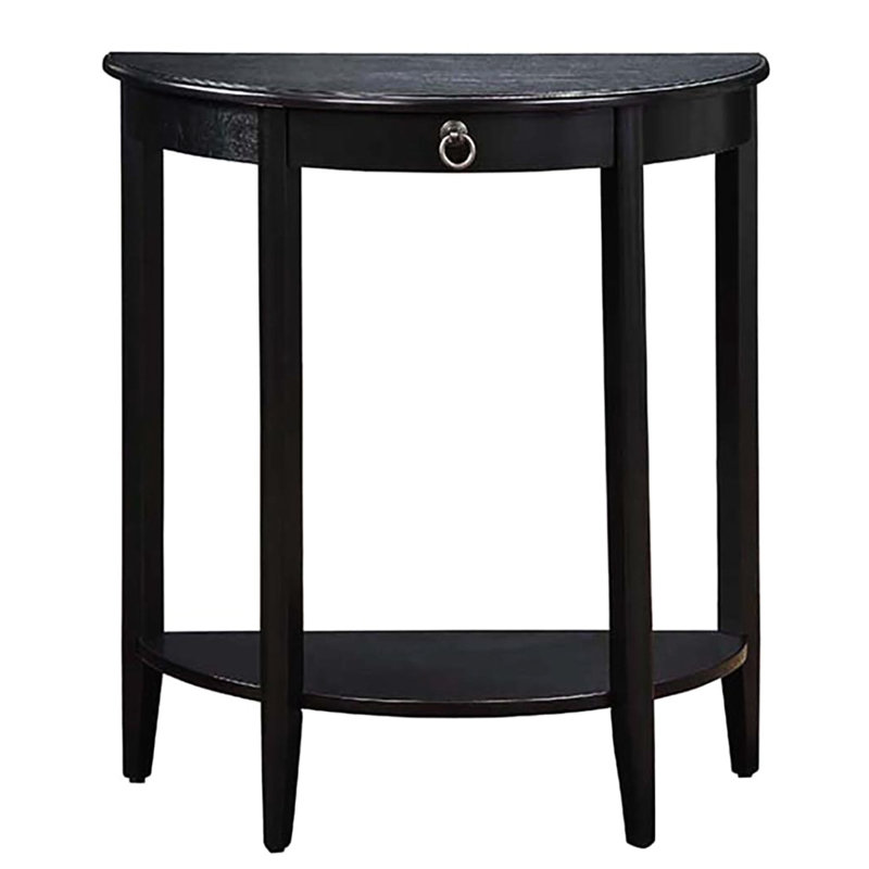 Half-moon Black Console Table - Provides Efficient Storage Space Enhances Room With Solution