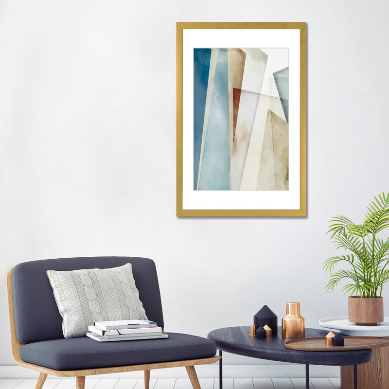 Crystal Clear Horizons I - reproduction d'art murale - papier d'art encadré, 32" x 24", Framed Paper, Gold