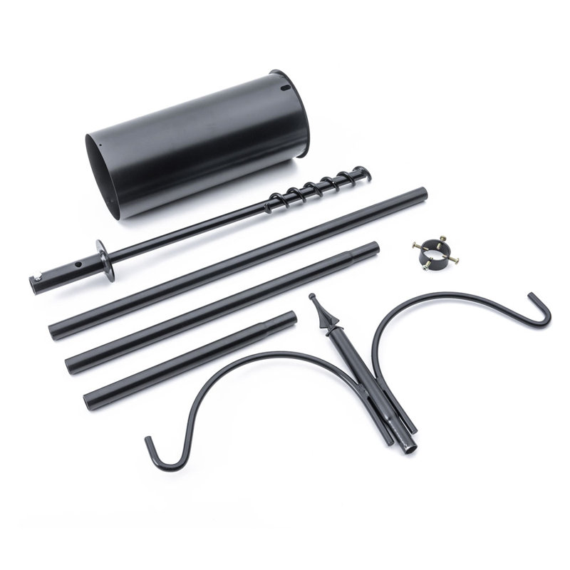 Birds Choice Erva 2 Arm Complete Bird Feeder Pole Set with Squirrel Baffle
