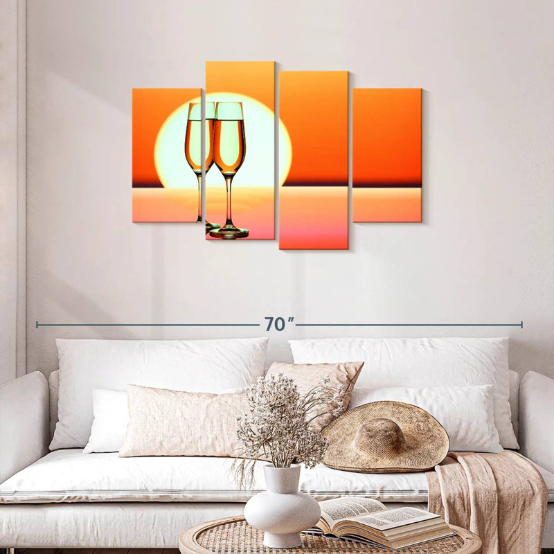 Yarlin champagne coucher de soleil, H 27 po x l 43 po