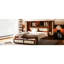 Lit simple avec casiers de rangement, tiroir et support de tête de lit - plateforme luxueuse et pratique-118092150