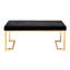Banc contemporain pour chambre avec siège en tissu noir et base champagne