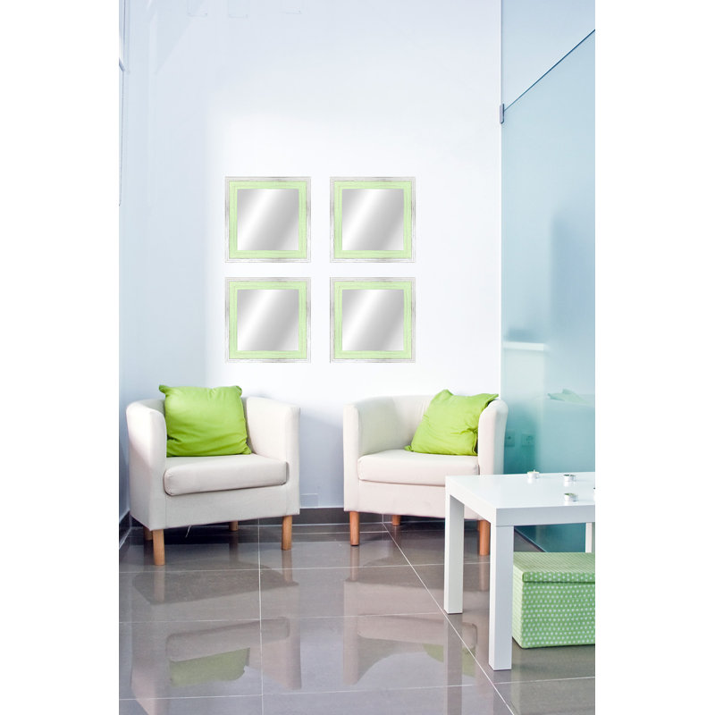 Bois naturel, 20,5 po x 20,5 po, Blanc / menthe