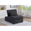 Canapé-lit noir ultra-moderne, fauteuil convertible avec lit escamotable et fauteuil contemporain sans accoudoir