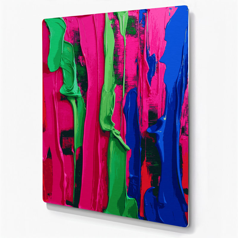 Art mural abstrait en métal rouge 55, H 12 po x l 18 po