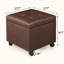 Repose-pieds carré en similicuir avec roulettes 17,7 po Clariece-853495298