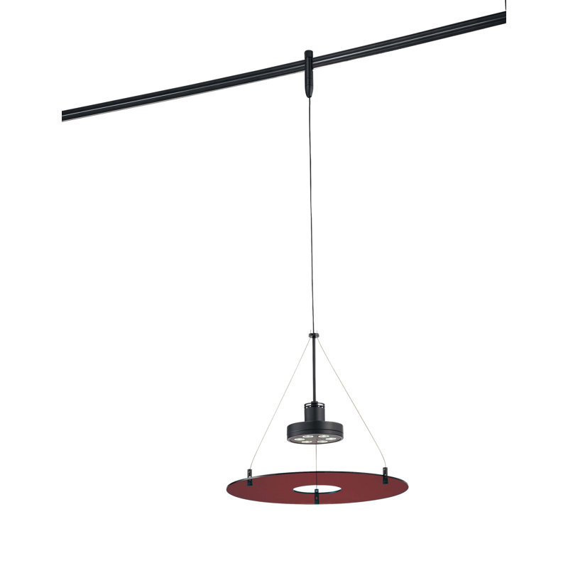 Luminaire suspendu géométrique 6 lumières Kacey-Jane, Patine bronze zibeline, Bleu