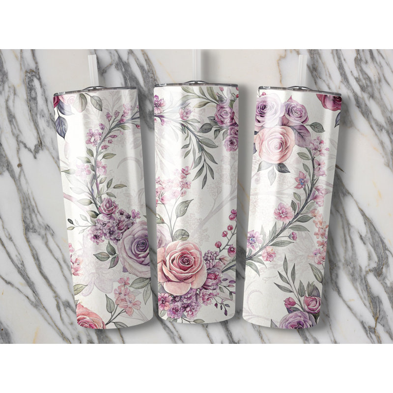 Choose Handmade Tumblers 591ml Vacuum Insulated Stainless Steel (18/8) Travel Tumbler with Straw