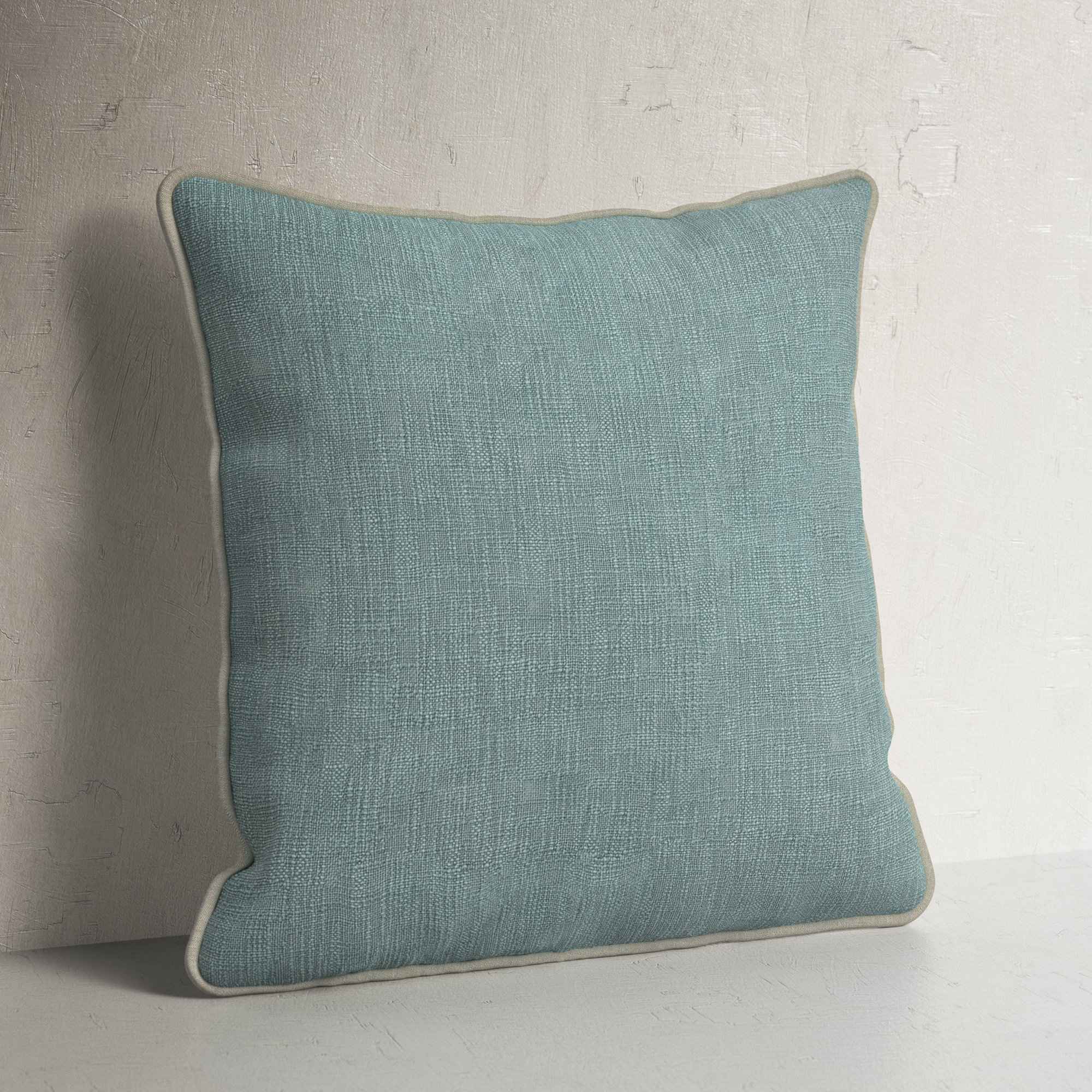 Fiora Cotton Throw Pillow, Cove Blue