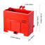 Boîte de ballast, tracteur à 3 points de catégorie 1, capacité de 800 lb, avec récepteur d'attelage standard de 2 pouces, accessoire de chargeur durable en acier robuste à grand volume avec porte coulissante de 3,2 pi³, rouge