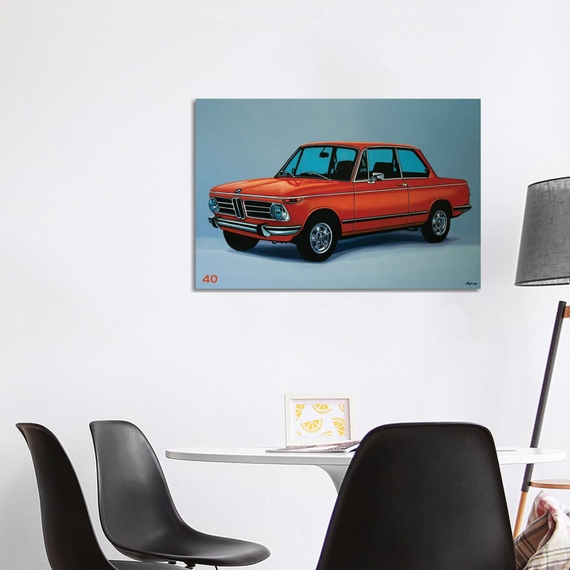 BMW 2002 1968 by Paul Meijering - Painting on Canvas, Wrapped Canvas, 66.04 cm H x 45.72 cm W x 3.175 cm D