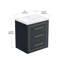 Ensemble de meuble-lavabo simple 24 po, gris anthracite, garniture laiton, flottant seulement-1012043120-1012043121
