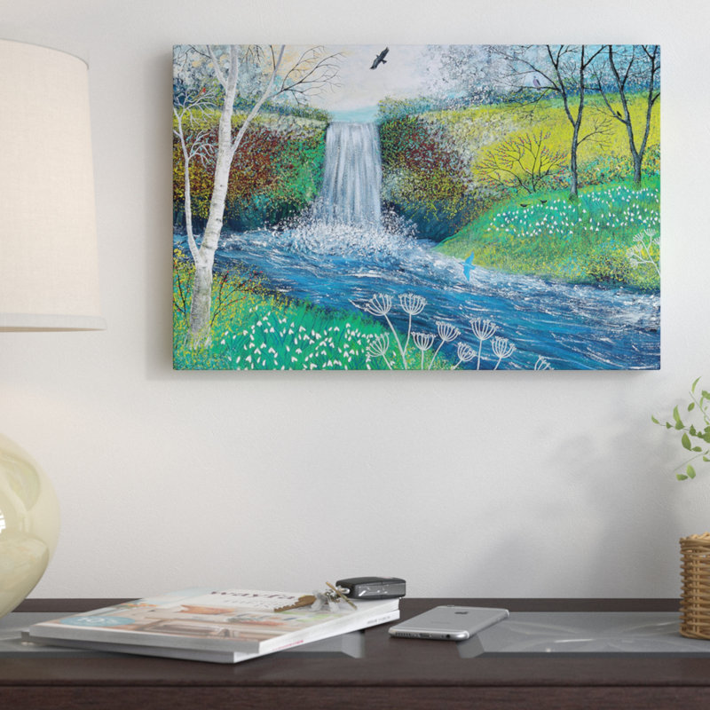 «Snowdrop Falls» par Jo Grundy - reproduction d'art sur toile tendue, H 18 po x l 26 po x P 1,5 po
