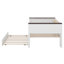 Lit de jour en bois avec tablettes de rangement, structure de lit de jour avec dossier rembourré, port USB et lit gigogne-121696422