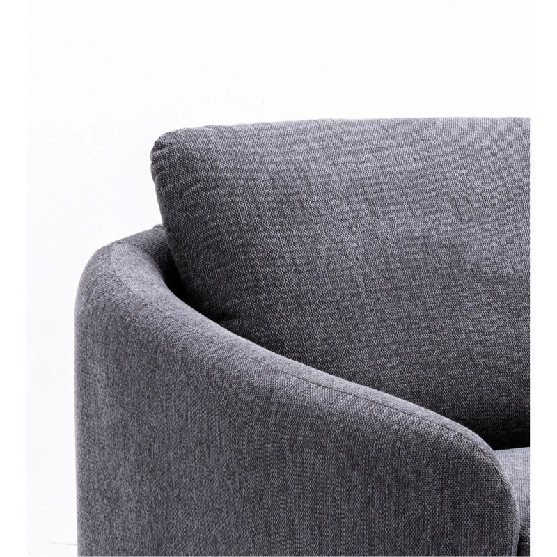 Patio contemporain en lin gris, structure résistante aux intempéries, siège modulaire empilable à assise confortable, peu encombrant