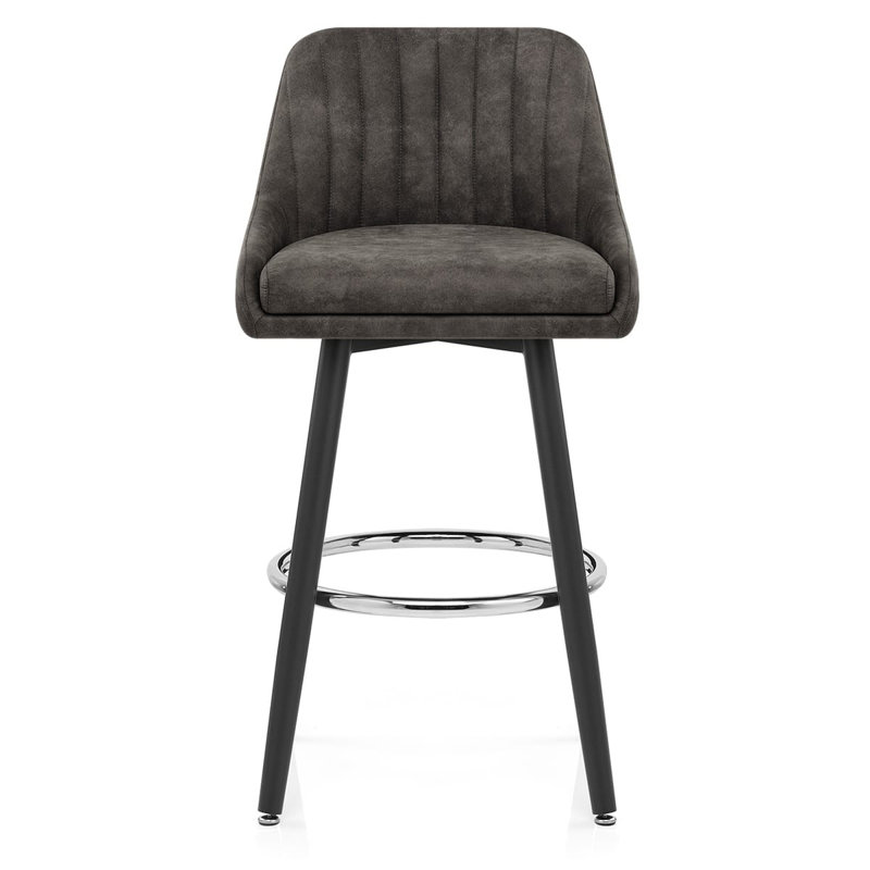 Black Yes Bar Stool with Iron Frame