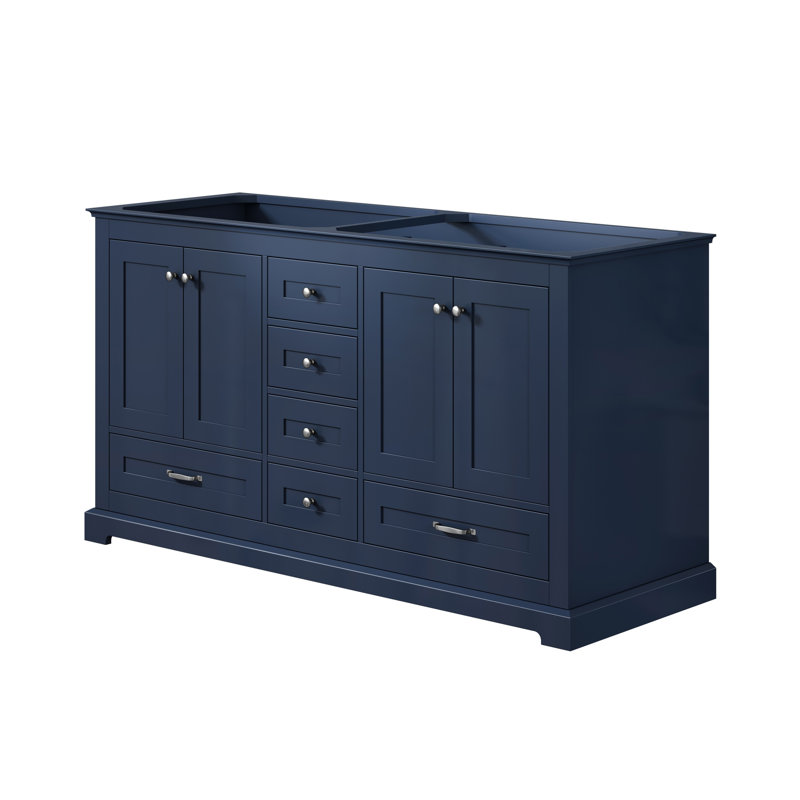Dukes 59" Freestanding Double Vanity Cabinet in Navy Blue