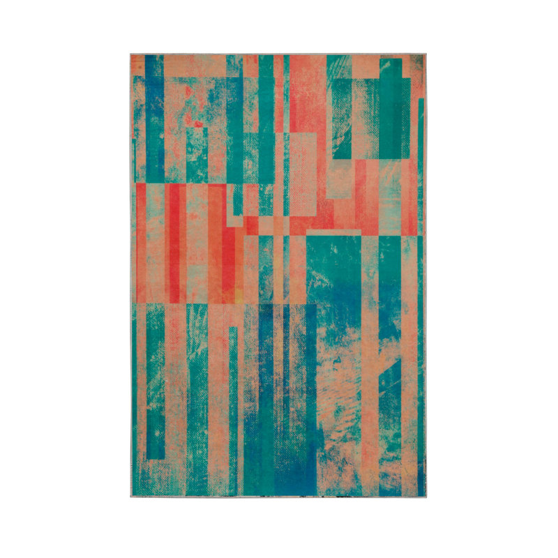 Soft Hall Carpet 2.6 x 4.9 Feet | 100% Polyester, 0.04 in Pile Height | Antibacterial, Non-Slip Underside | Woven with 3D Digital Printing | Machine Washable | Durable & Stylish for Entryways & Living Rooms