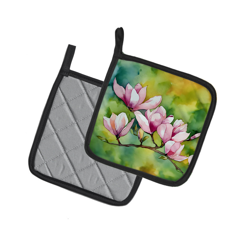 Magnolia du Mississippi en aquarelle, paire de poignées