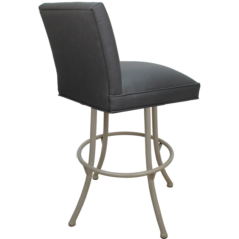 Swivel Metal Stool On Noam Base, Gray Seat/Beige Frame, Counter Stool (26” Seat Height)