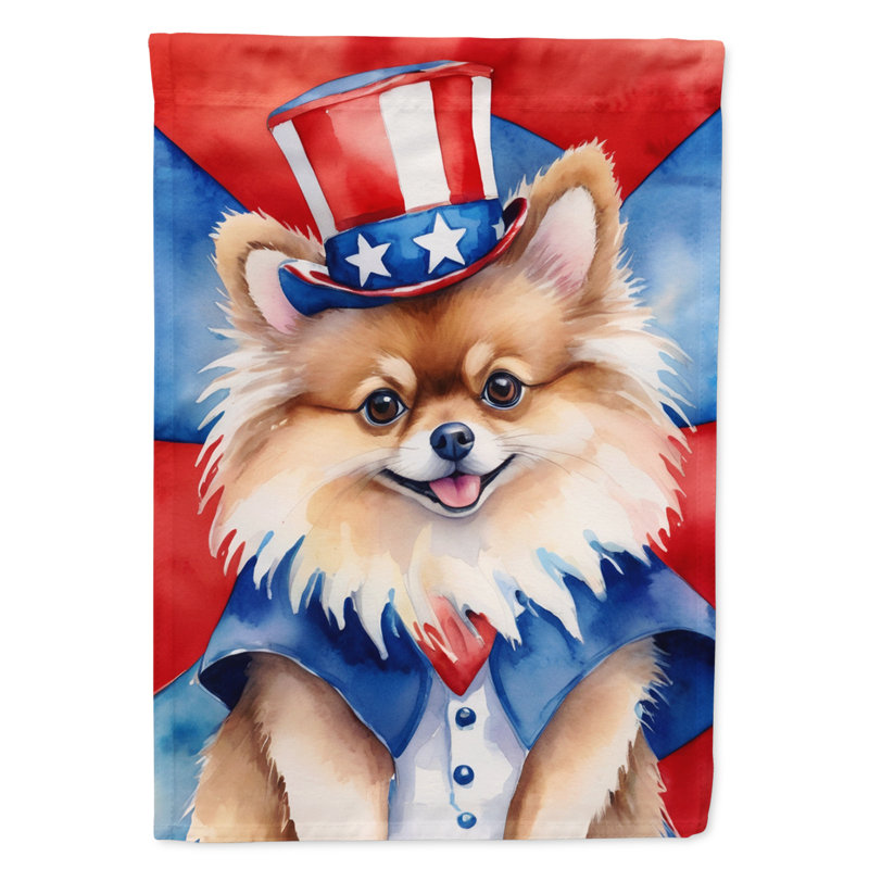 Drapeau patriotique du jardin américain, Loulou de Poméranie brun