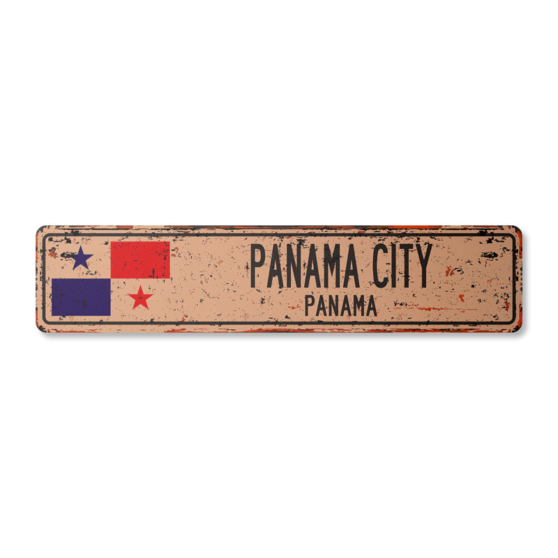 Plaque de rue en aluminium Panama City
