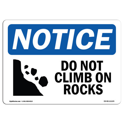 Panneau «Do Not Climb on Rocks»