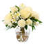 Peony and Columbine Bouquet in Glass Vase