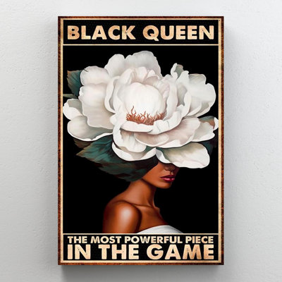 "Black Queen The Most Powerful", impression sur toile