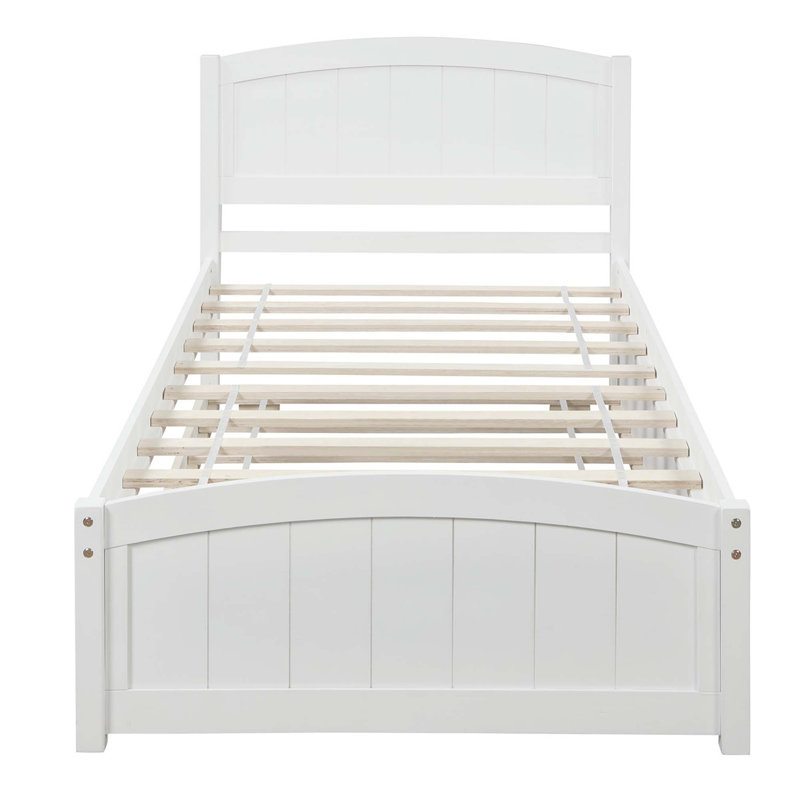 Lit plate-forme avec lit gigogne, Blanc
