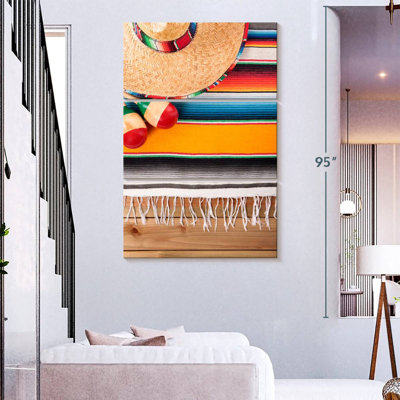 Abarca Sombrero Serape And Maracas