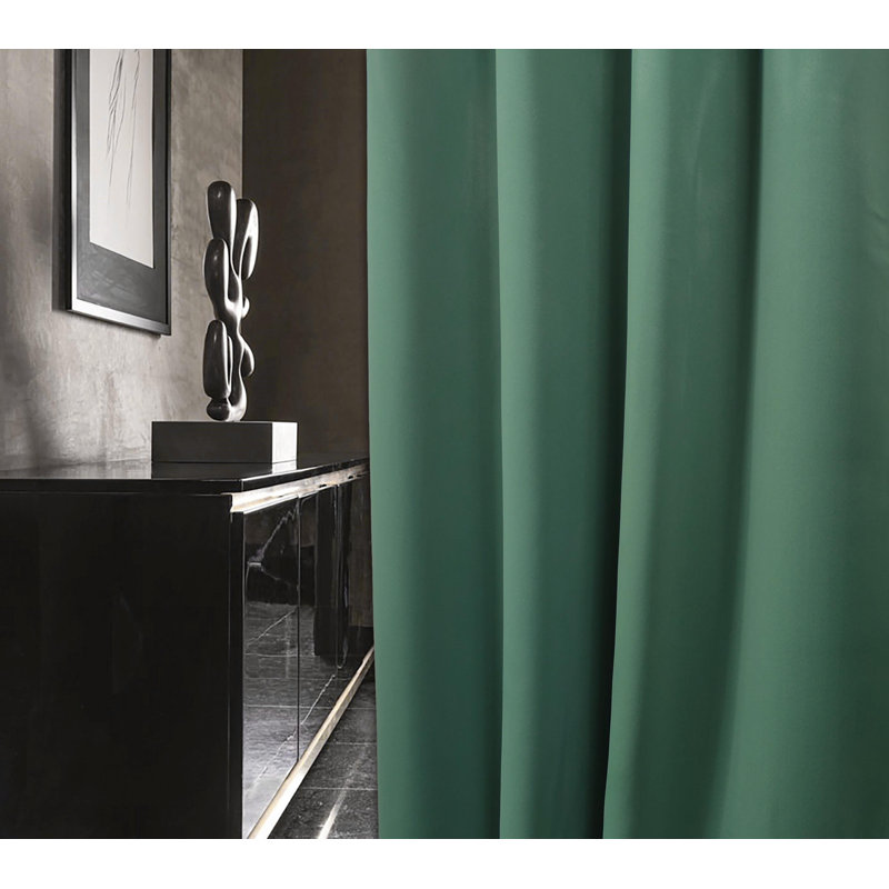 Khaidyn Pencil Pleat Room Darkening Curtain, 165 W x 137 D cm, Green