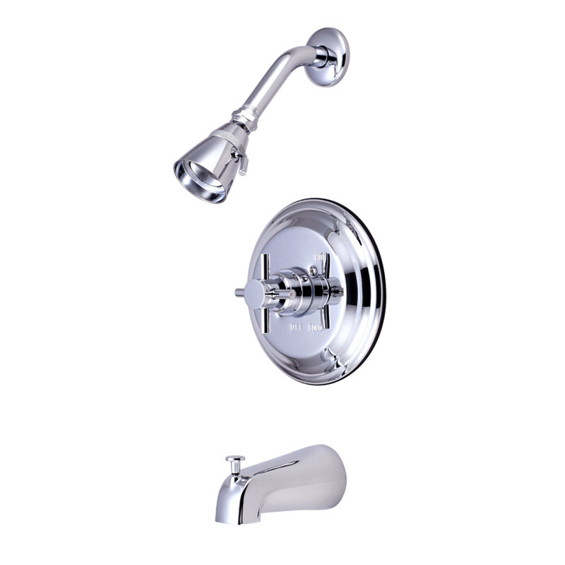 South Beach Diverter Tub and Shower Faucet with Rough-in Valve, Polished Chrome