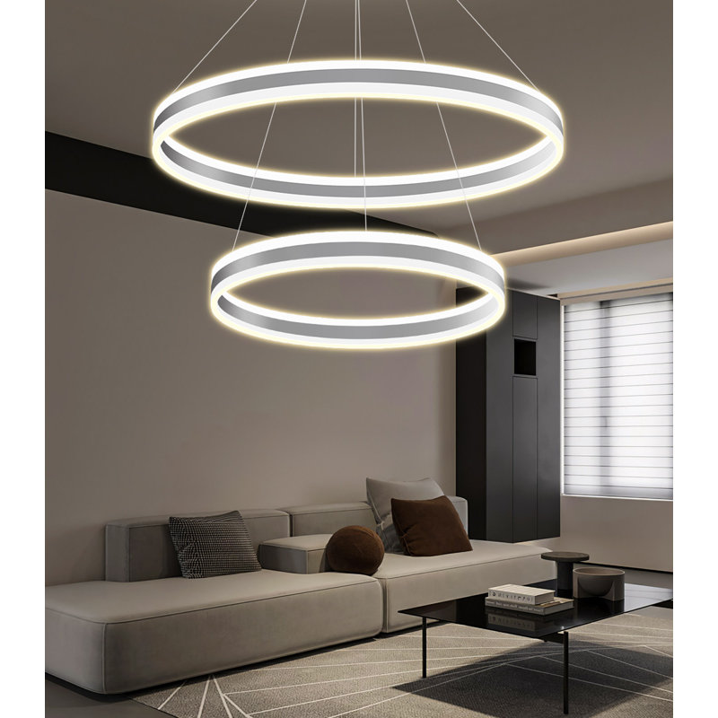 2-ring Modern Led Chandelier Gold, Silver