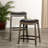 Weathered Gray 30" Bar Saddle Stool With Black Leather Seat - Offers A Comfortable And Stylish Seating Experience For Your Stool, Frame, Seat, Solid Hardwood Build, Elevates Decor-198466584-198466592-198466596