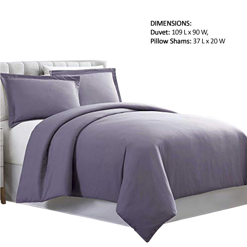  Ensemble de housse de couette réversible Ultra-Plush, Housse de couette simple + 1 taie décorative stan, Mauve