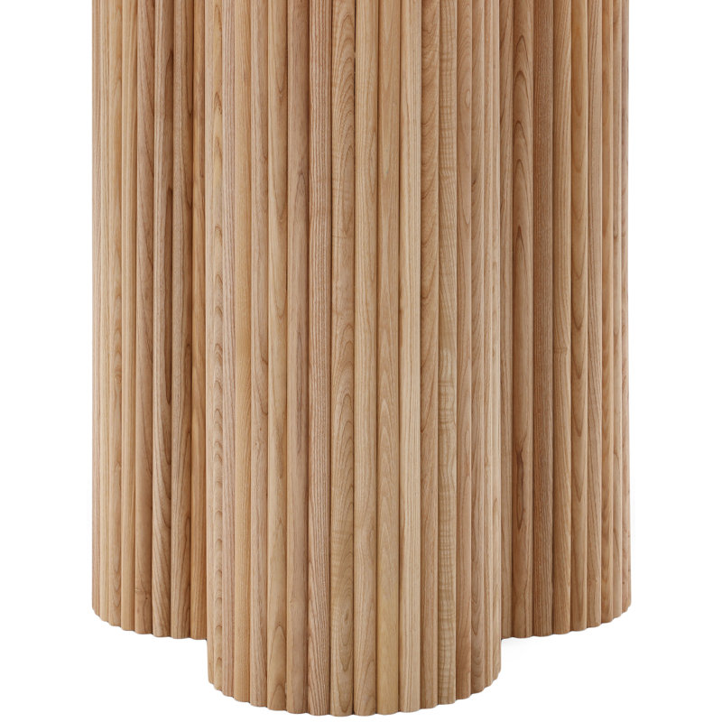 Issabell Ash Round Solid Wood Dining Table, Oak