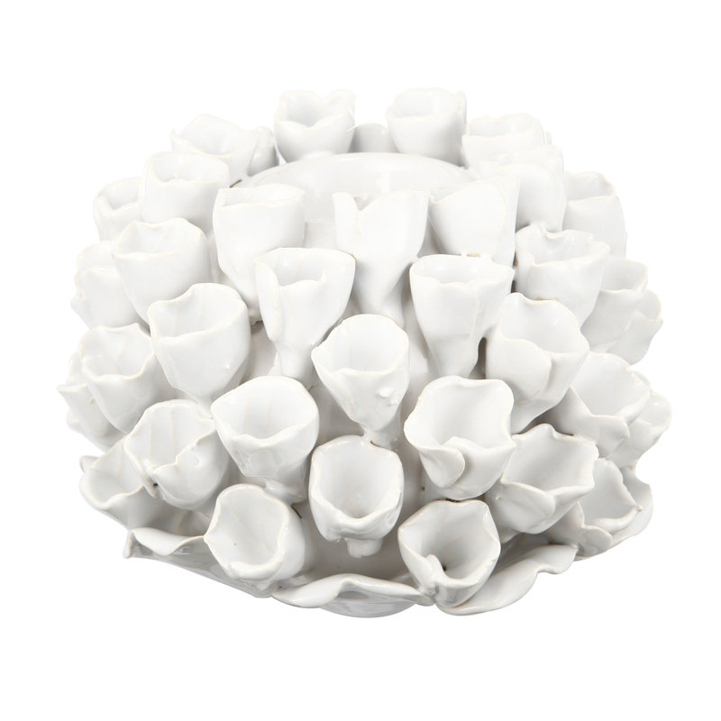 Votive de table en céramique 4,3 po, Blanc