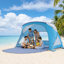 Beach Tent Sun Shelter for 6 Person, UPF 50+ Protection, Portable Sun Shade Canopy with Carrying Bag & Sand Pockets, Lightweight and Easy Setup Beach Umbrella for Family Camping Outdoor Picnic