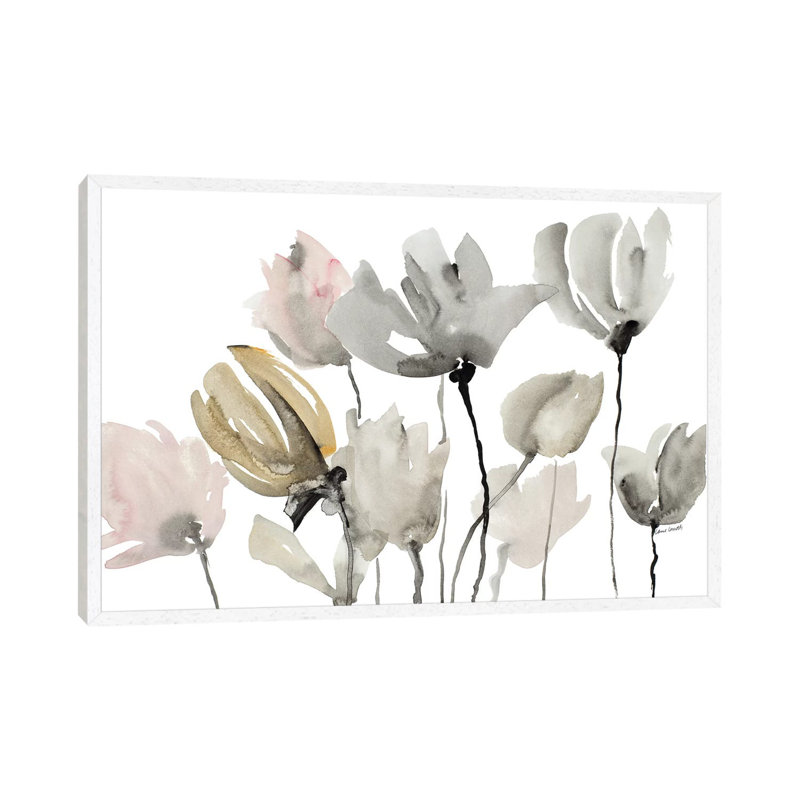 Follow Your Dreams Floral by Lanie Loreth - Painting on Canvas, White Floater Framed, 66.04cm H x 101.6cm W x 3.81cm D