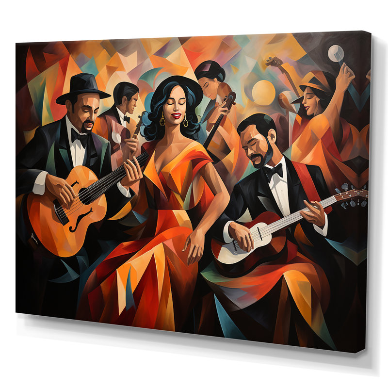 «Salsa Fiesta music latino célébration», reproduction d'art sur toile encadrée, Toile tendue, H 32 po x l 16 po x P 1 po