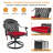 Outdoor Cast Aluminum Patio Set – Swivel Dining Chairs with Cushions & Round Table-589953514
